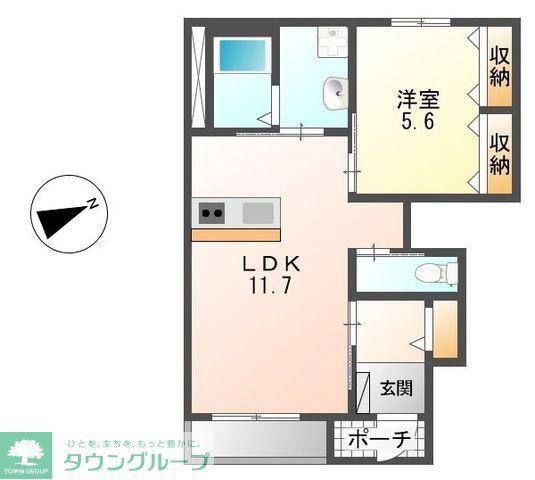 クレシア(1LDK/1階)の間取り写真