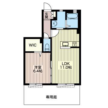 アンビシア伍番館(1LDK/1階)の間取り写真