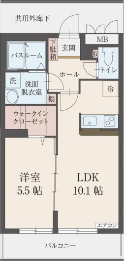 ザ・ハウス2(1LDK/3階)の間取り写真