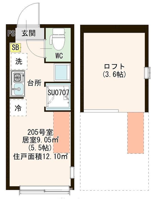 ロイヤルレジデンス南小岩(ワンルーム/2階)の間取り写真