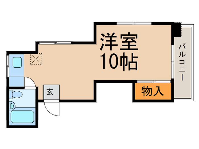 Uビル(ワンルーム/5階)の間取り写真