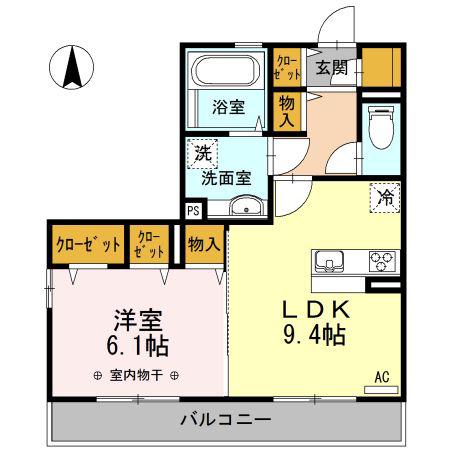 オリンピアパーク(1LDK/3階)の間取り写真