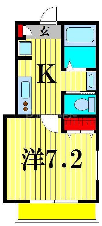 クレシア北松戸(1K/3階)の間取り写真