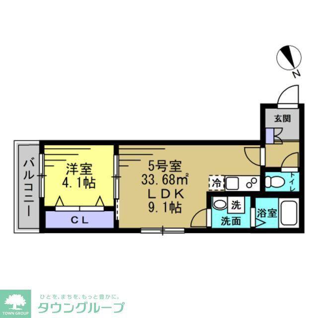 ASJ南流山(1LDK/3階)の間取り写真