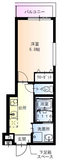 フジパレス下新庄駅南II番館(1K/3階)の間取り写真