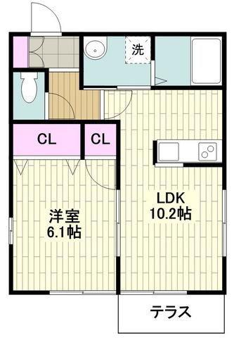 エクレール湘南(1LDK/1階)の間取り写真