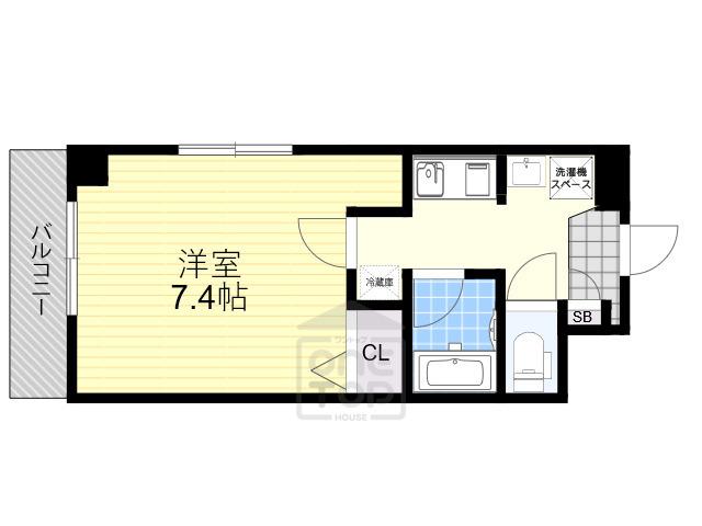 クオーレ茨木元町(1K/3階)の間取り写真