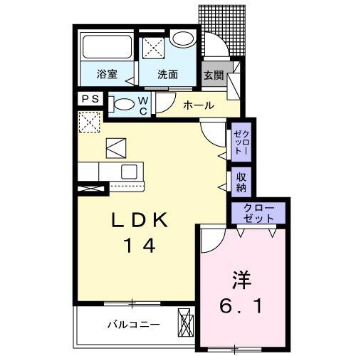ヴィオラ田村(1LDK/1階)の間取り写真