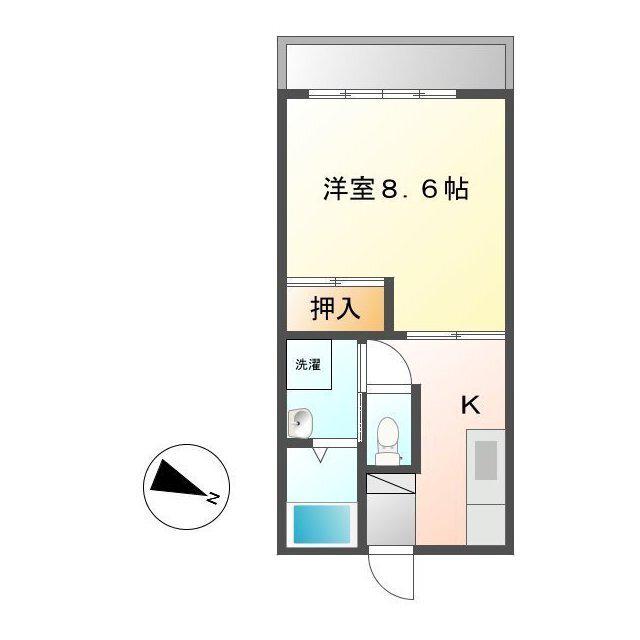 エーデルワイス(1K/2階)の間取り写真