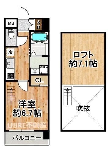 WOB西九条(1K/10階)の間取り写真