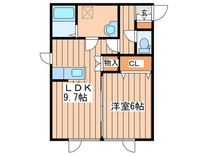 第一ハイツ美和(1LDK/1階)の間取り写真