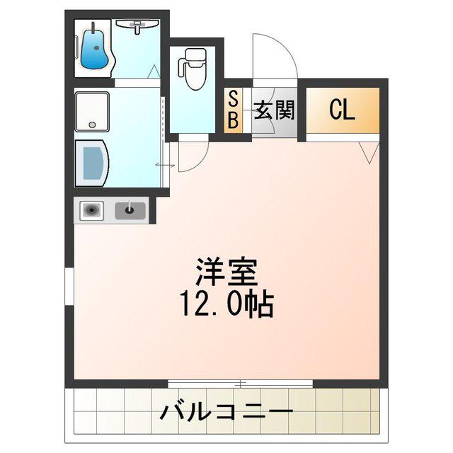 ヴェレッツア住吉(ワンルーム/3階)の間取り写真