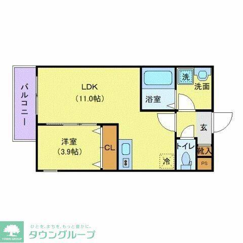 ジーメゾン千葉浜野プラージュ(1LDK/1階)の間取り写真
