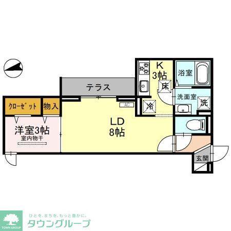 D-SERENO仙波町(1LDK/1階)の間取り写真