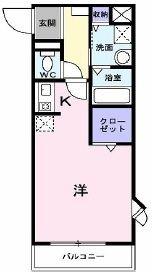 ハーモニー(1K/1階)の間取り写真