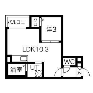 JACK TODAYUTAKAI(1LDK/1階)の間取り写真