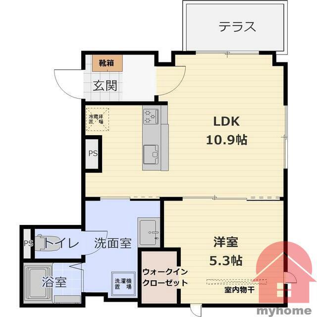 エルメゾンなごみ(1LDK/1階)の間取り写真