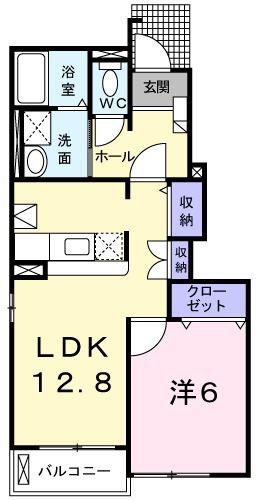 アヴァン パルク E(1LDK/1階)の間取り写真