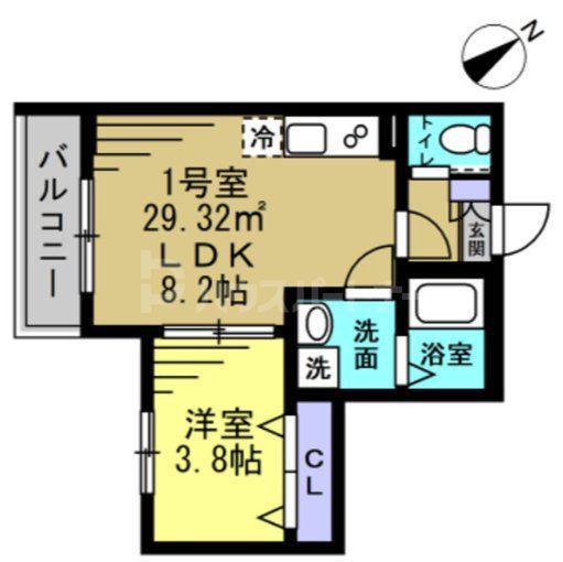 HD南柏(1LDK/3階)の間取り写真