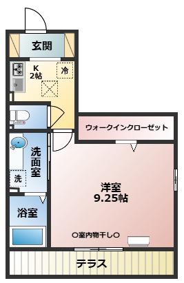 レフィナード(1K/3階)の間取り写真