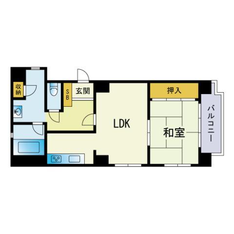 セントポリア薬院深町(1LDK/5階)の間取り写真