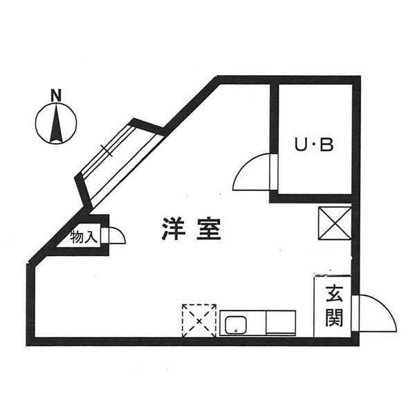 ハイツ福島(ワンルーム/5階)の間取り写真