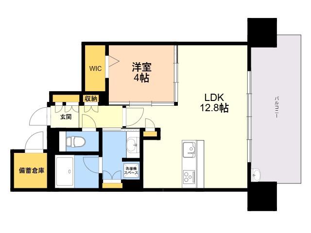DEUX・RESIA 薬院 THE CITY(1LDK/11階)の間取り写真