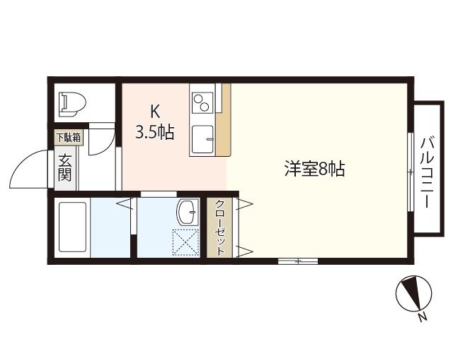 アルバ庚午(ワンルーム/1階)の間取り写真