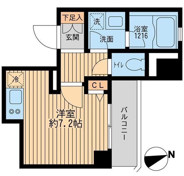 クリオ戸越銀座弐番館(ワンルーム/9階)の間取り写真