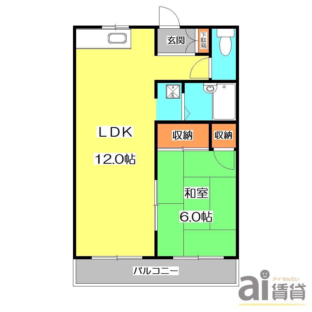 チャピーハイム(1LDK/2階)の間取り写真