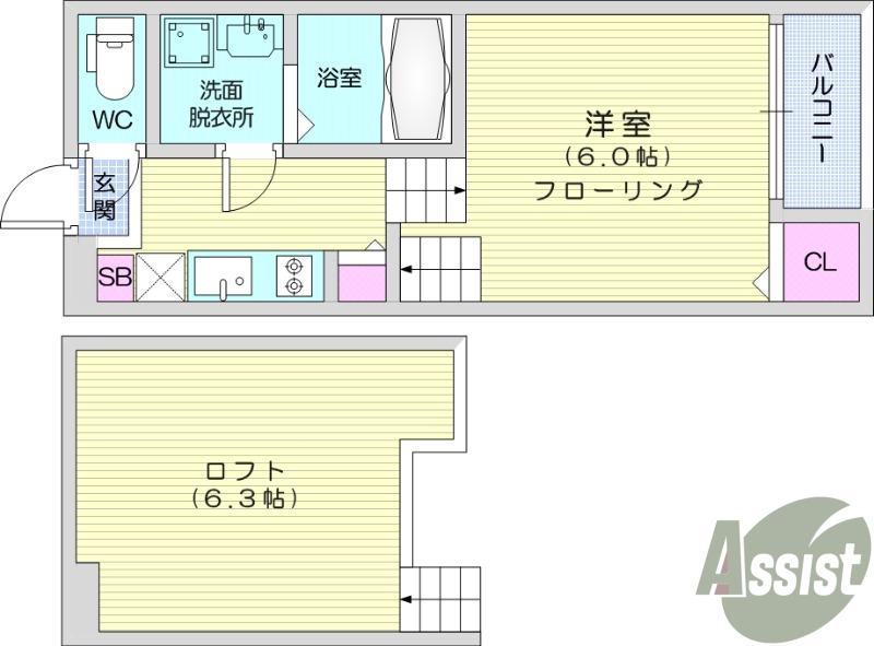 RETINA太子堂Ⅰ(1K/1階)の間取り写真