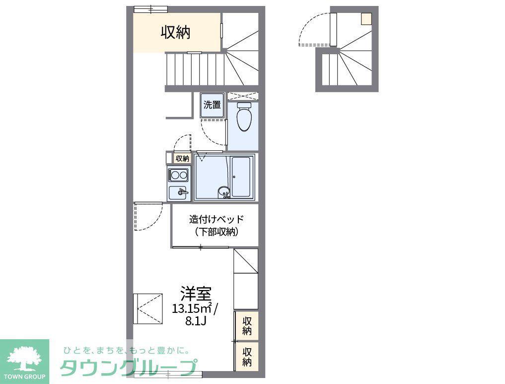 レオパレスかんな(1K/2階)の間取り写真
