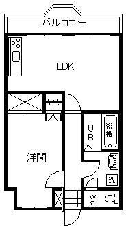 ぐらんしゅーるA(1LDK/1階)の間取り写真