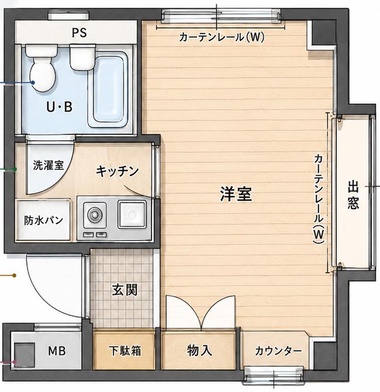 シルフィード西川口(1K/3階)の間取り写真