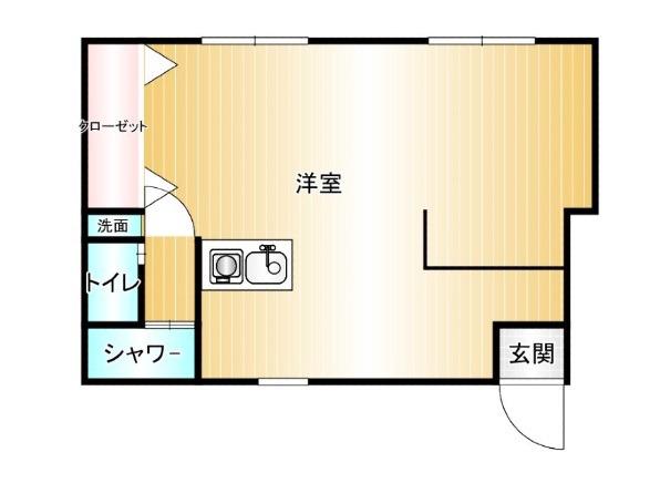FLAT ONE(ワンルーム/3階)の間取り写真