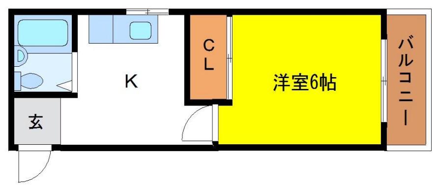シャンテ大和(1DK/1階)の間取り写真