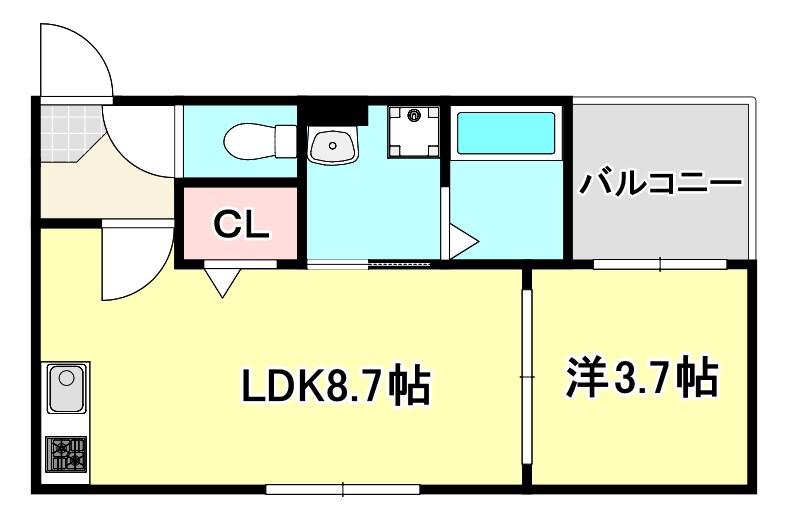 ハーモニーテラス青木3(1LDK/3階)の間取り写真