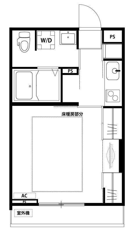 リブリ・千(1K/2階)の間取り写真
