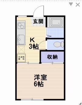 コリーナグラティス湘南A(1K/2階)の間取り写真