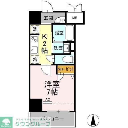 JE GLYCINE 寿町(1K/3階)の間取り写真