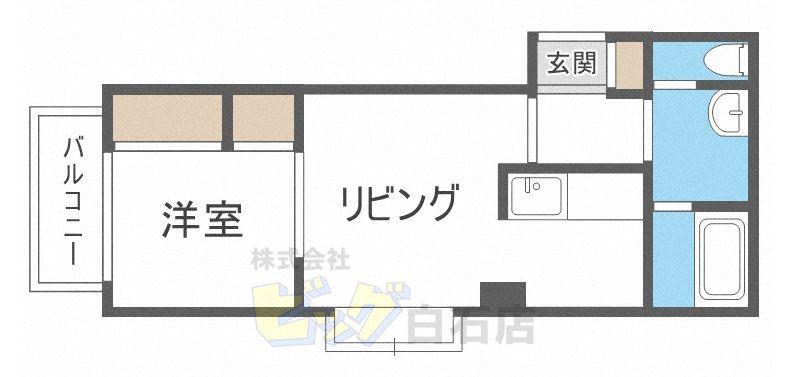 アクセス東札幌(1LDK/6階)の間取り写真