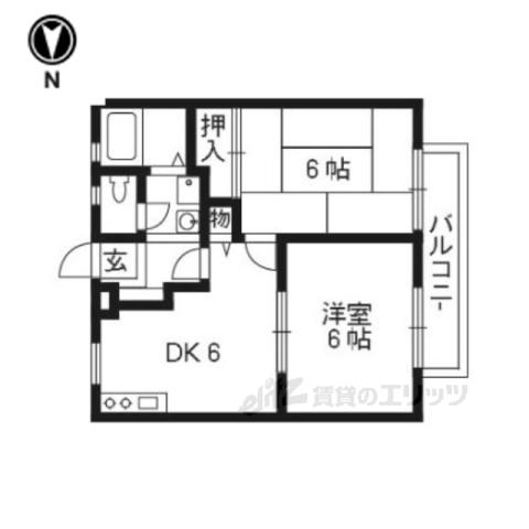 ウィンディアコリーヌ A棟(2DK/1階)の間取り写真