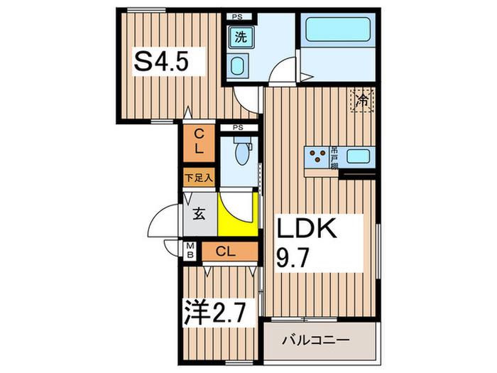 メゾン・ド・アルブル(1SLDK/1階)の間取り写真