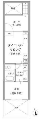 パークジオ学芸大学(1LDK/2階)の間取り写真