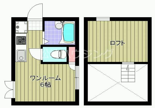 アミューズイースト(ワンルーム/2階)の間取り写真