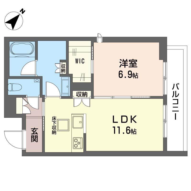 フォス 渋谷笹塚(1LDK/1階)の間取り写真