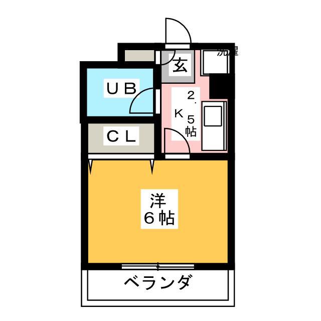 第3八弘ビル(1K/3階)の間取り写真
