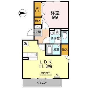 セジュール法華(1LDK/3階)の間取り写真