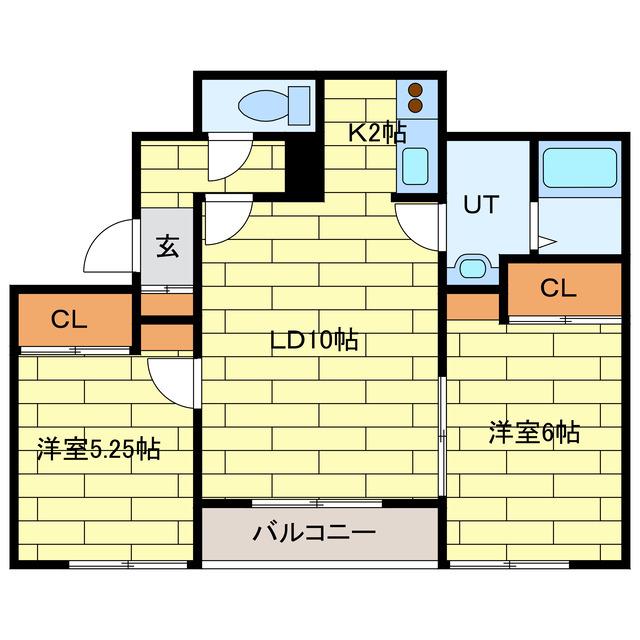 スプリングクリーク(2LDK/1階)の間取り写真