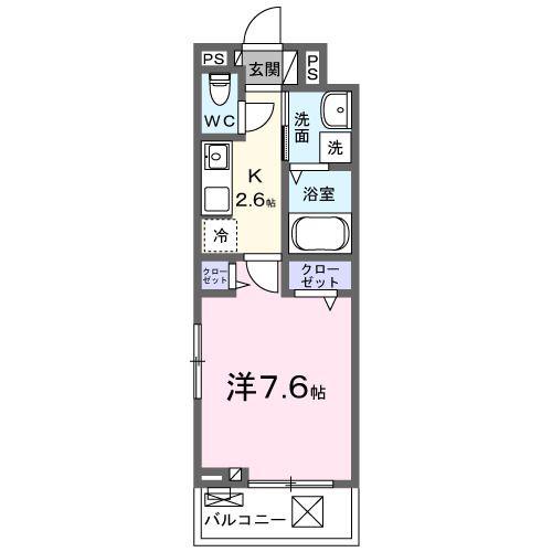 セレーノ.M(1K/3階)の間取り写真